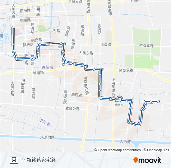 公交惠南3路的线路图