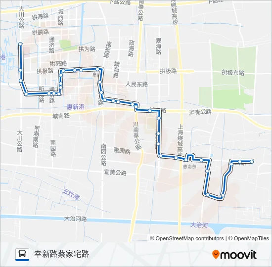 公交惠南3路的线路图