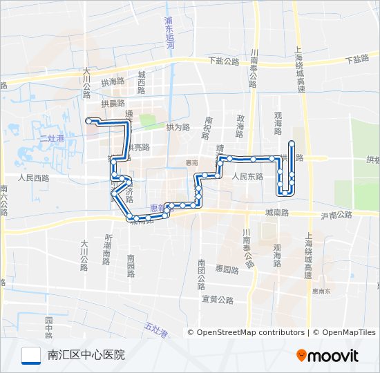 公交惠南4路的线路图