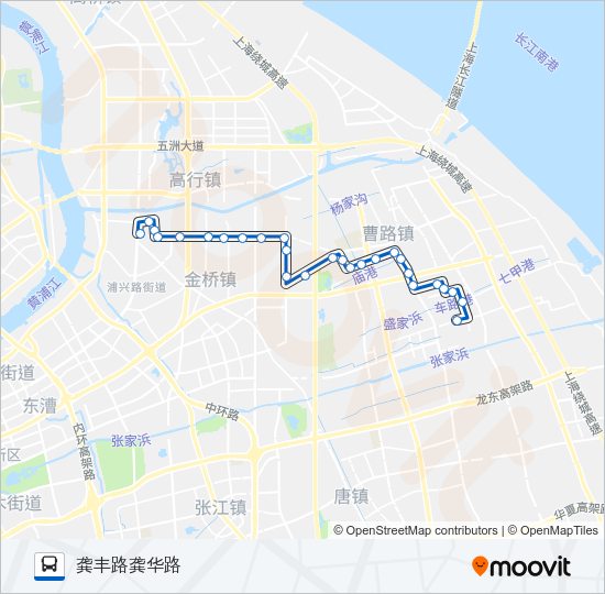 公交曹2路路的线路图
