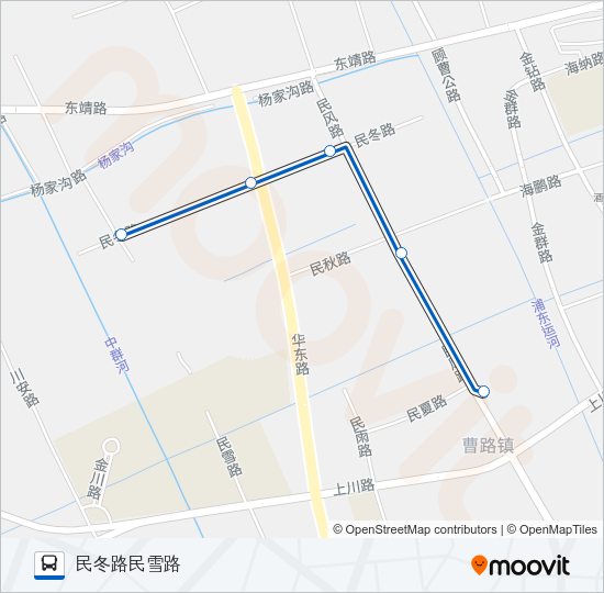 公交曹3路路的线路图