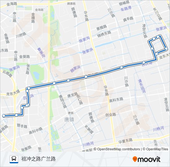 公交浦东1路的线路图