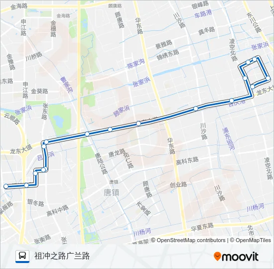 浦东1路 Bus Line Map