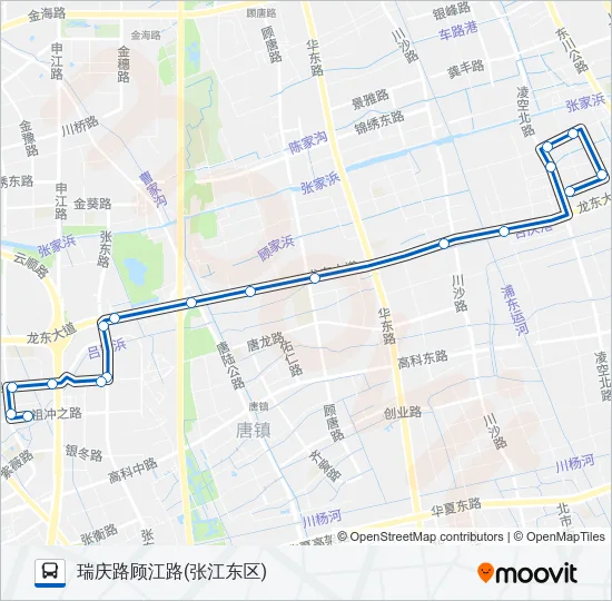 公交浦东1路的线路图