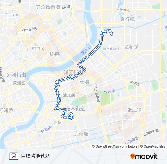 公交浦东4路的线路图