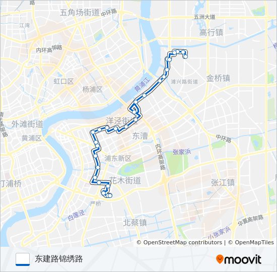 浦东4路 bus Line Map