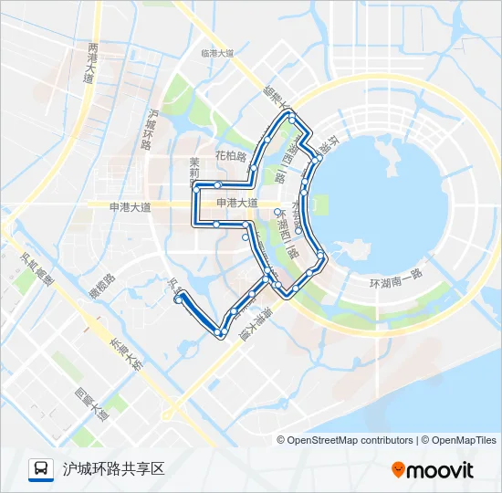 公交申港1路的线路图