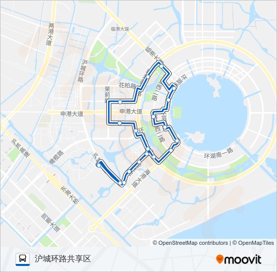 公交申港1路的线路图