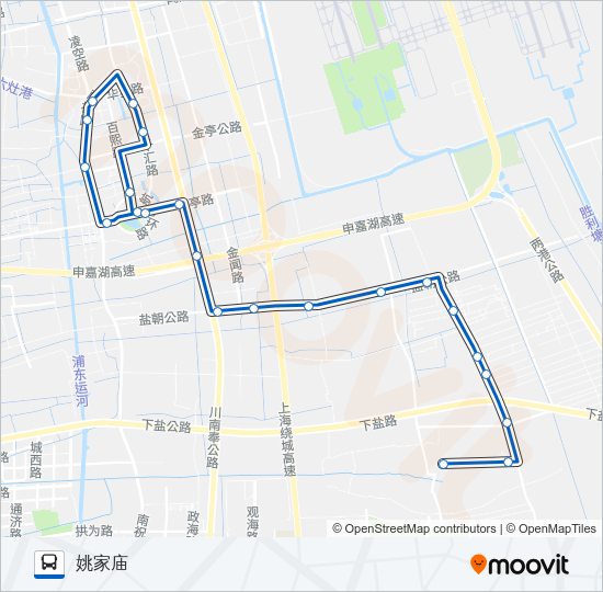 公交祝桥2路的线路图