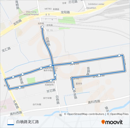 公交花木2路的线路图