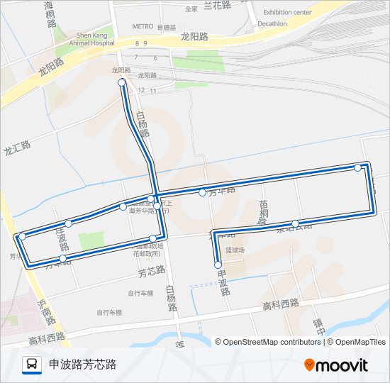 公交花木2路的线路图