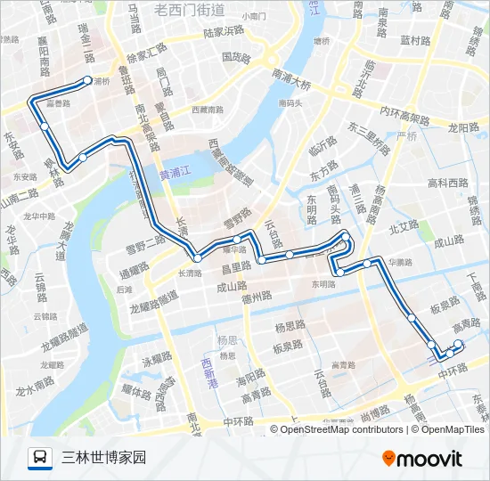 公交隧道一路的线路图