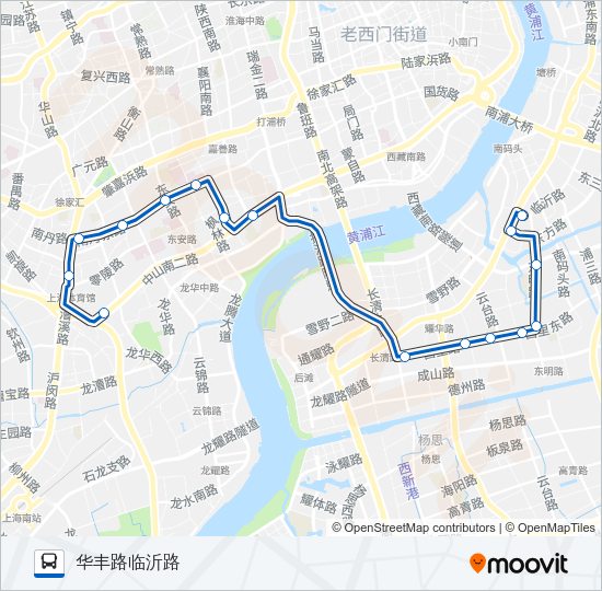 公交隧道二路的线路图