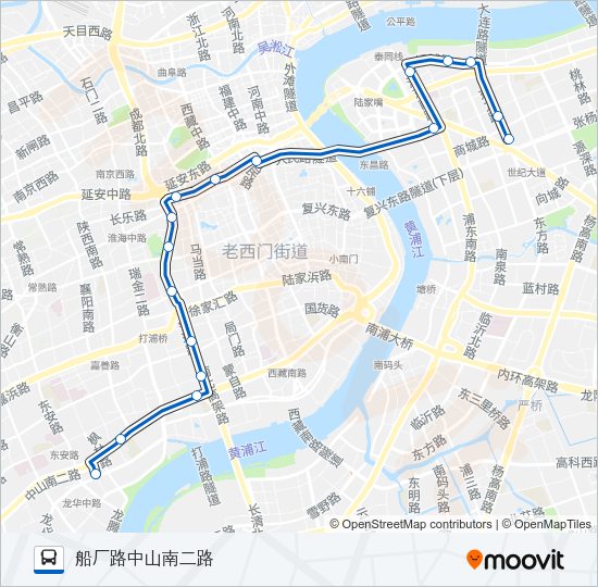 公交隧道八路的线路图