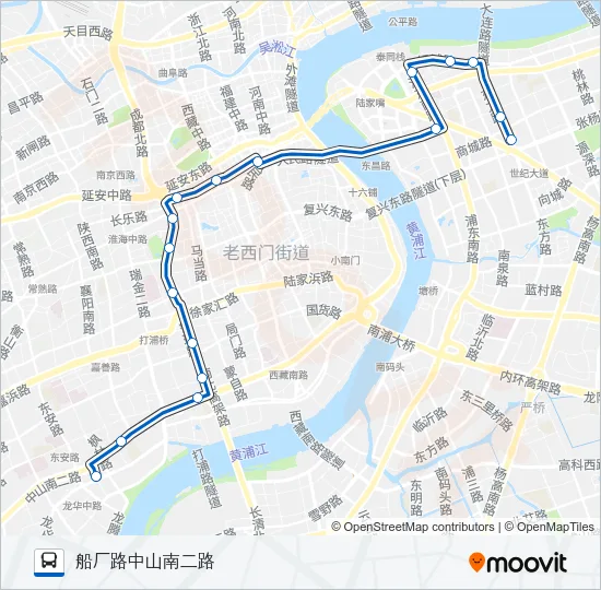 公交隧道八路的线路图