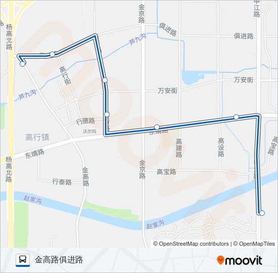 公交1016路的线路图
