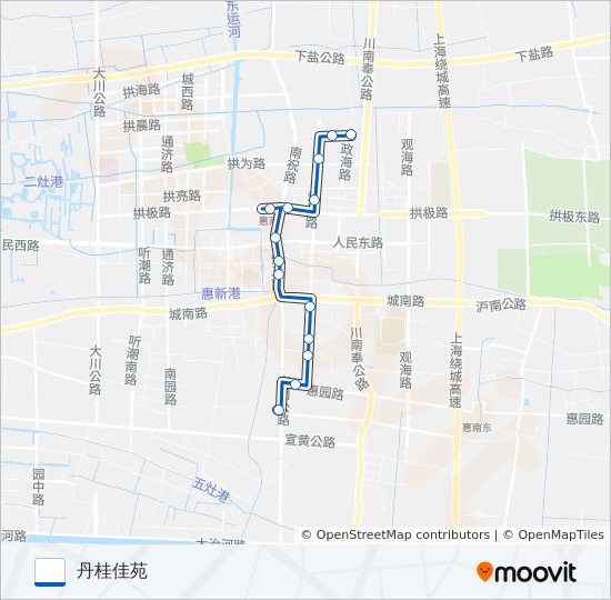 公交1038路的线路图