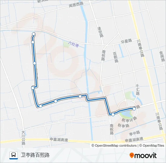 公交1041路的线路图