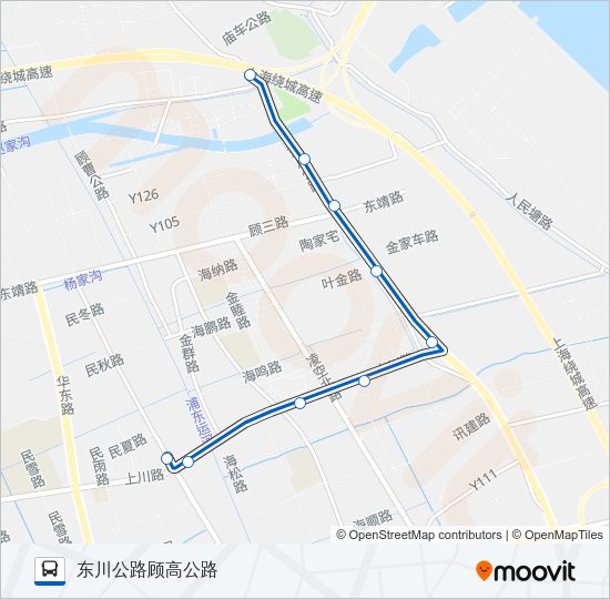 公交1042路的线路图