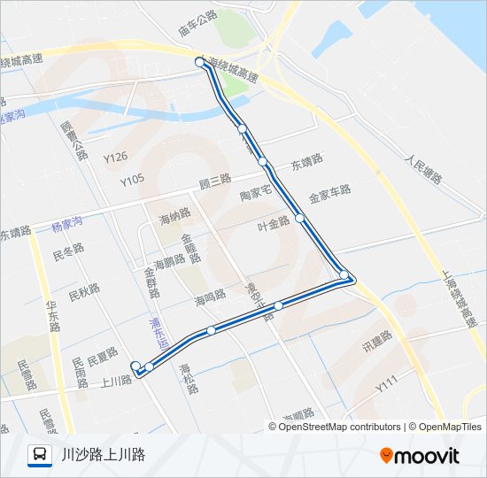 公交1042路的线路图