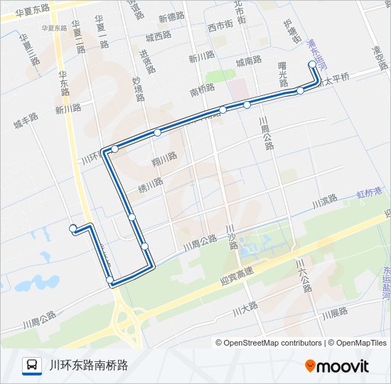 公交1056路的线路图