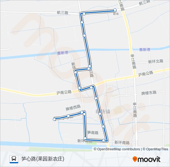 公交1068路的线路图