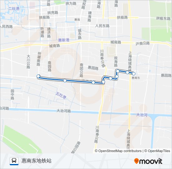 公交1072路的线路图