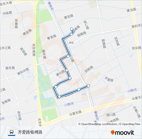公交1091路的线路图