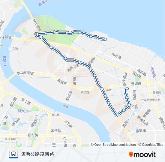 公交外高桥1路的线路图
