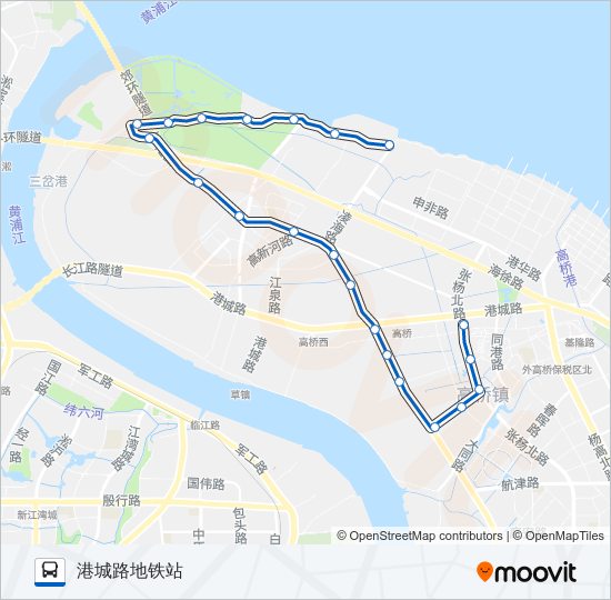 外高桥1路 bus Line Map