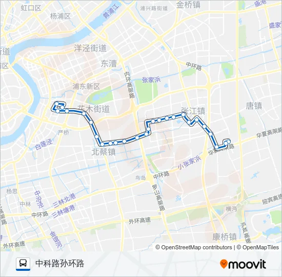 浦东12路 Bus Line Map