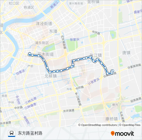 浦东12路 Bus Line Map