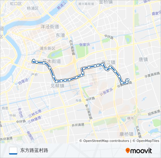浦东12路 bus Line Map