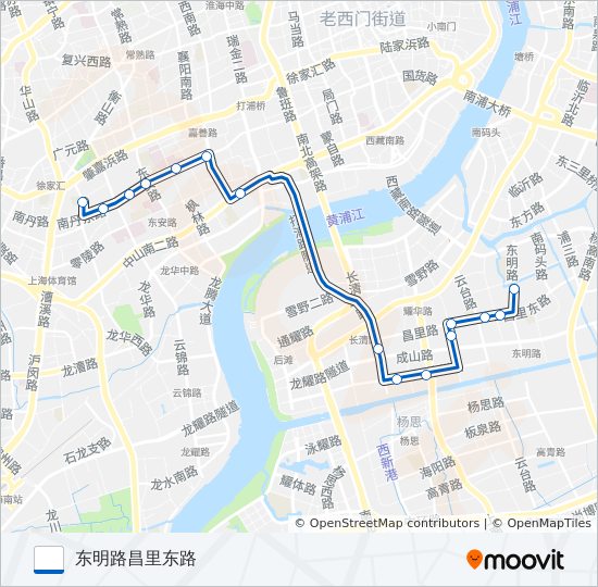 隧道夜宵一线 bus Line Map
