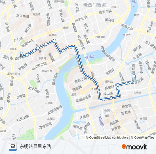 公交隧道夜宵一路的线路图