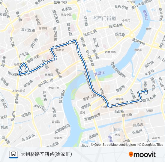 隧道夜宵一线 Bus Line Map