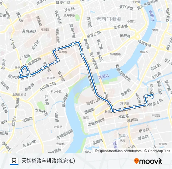 公交隧道夜宵一路的线路图