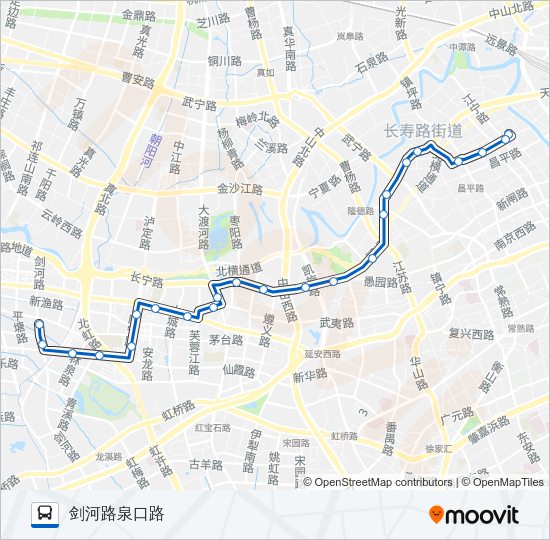 公交54路的线路图