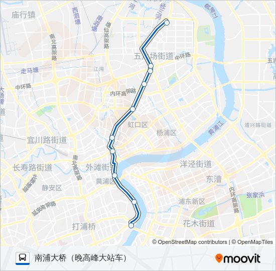 公交55路的线路图