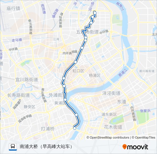 公交55路的线路图