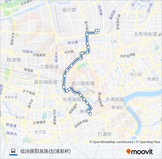 公交206路的线路图