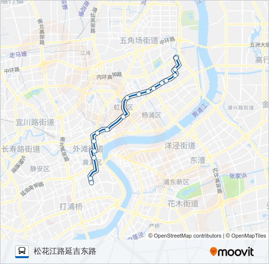 2路路线 日程 站点和地图 松花江路延吉东路