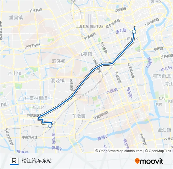沪松专线 Bus Line Map