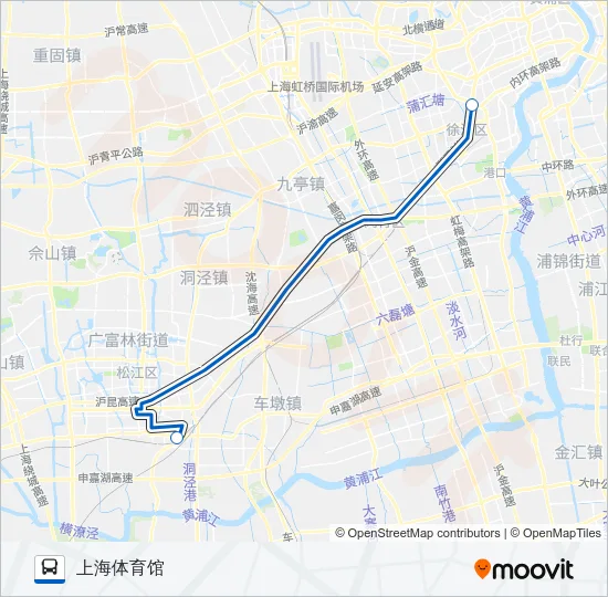 沪松专线 Bus Line Map