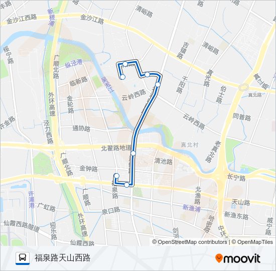 公交1205路的线路图
