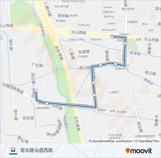 公交1221路的线路图