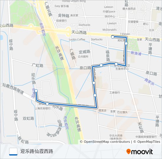 公交1221路的线路图