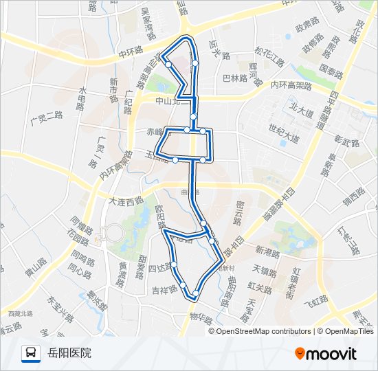 公交1258路的线路图