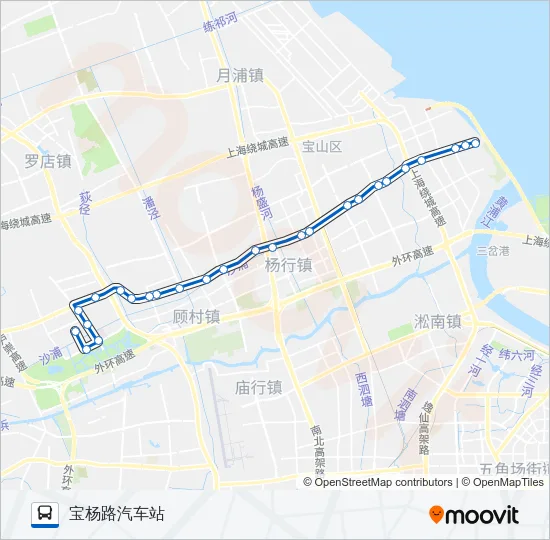 公交宝山29路的线路图