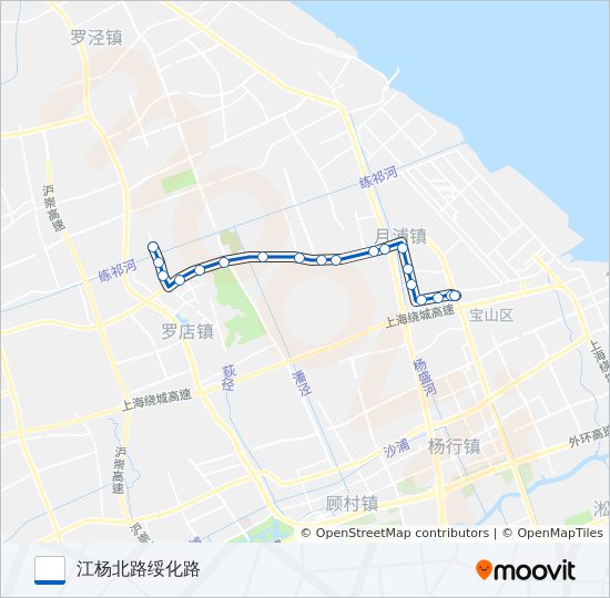 公交宝山35路的线路图